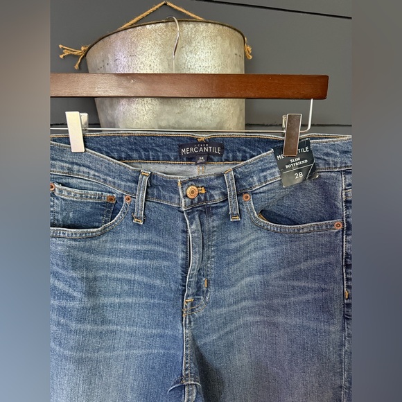 J crew mercantile slim boyfriend raw hem jeans 28 NWT - Picture 3 of 5